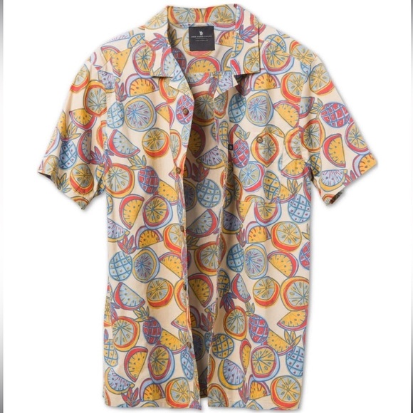 Junk Food Maxim Printed Brown Over Short Sleeve Printed Camp Button Down XXL - Picture 1 of 8